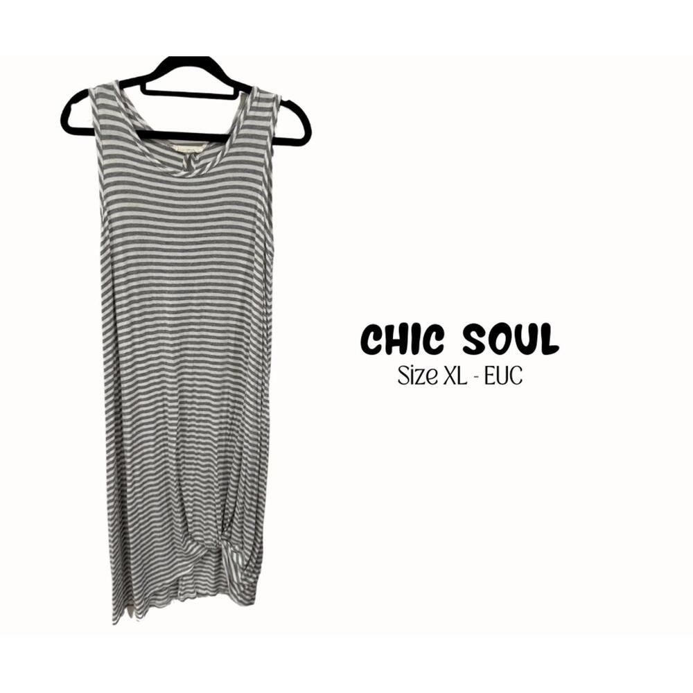 Chic Soul Striped Sleeveless Dress Size XL